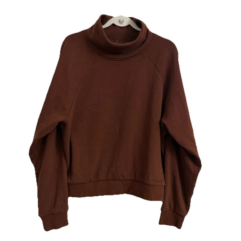 Marmot Sweater‎ Womens Large Brown Rowan Funnel-Neck Pullover Soft Cozy Fleece